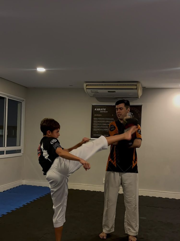 Treino de chute com aparador